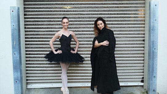 SYDNEY, AUSTRALIA - APRIL 10:  Designer, Kym Ellery and The Australian Ballet dancer, Brooke Lockett pose on April 10, 2015 in Sydney, Australia.  (Photo by Brendon Thorne/Fairfax Media) *** Local Caption *** Kym Ellery; Brooke Lockett