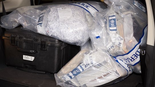 Evidence removed from the Sydney offices during the raid.