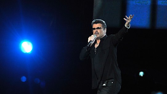 George Michael performing at Etihad Stadium