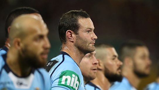 Forlorn: Boyd Cordner looks on as his side slumped to their game three loss.