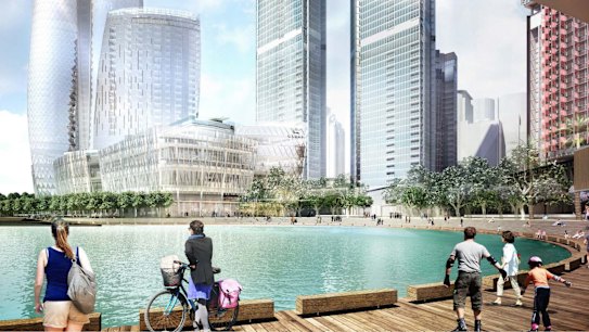 Artist's impression of the proposed Crown Sydney casino at Barangaroo
