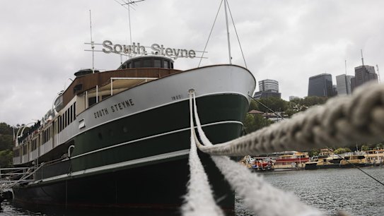 The South Steyne, which is one of Australia's most prized vessels. The vessel is still struggling to find a permanent home almost six years after it was forced to leave Darling Harbour. The South Steyne has been tied up at Berrys Bay and costs the owner $200,000 in maintenance every year. 06 January, 2022. Photo: Brook Mitchell