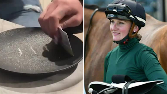 Champion jockey Jamie Kah is being investigated after images emerged of her with a white powder.