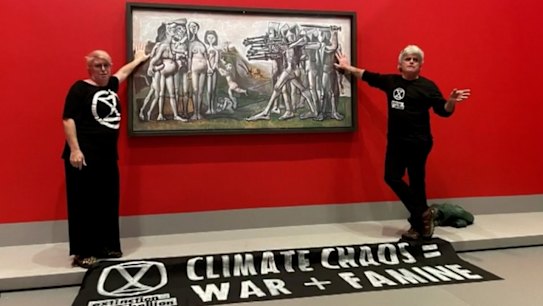 Extinction Rebellion protesters say more climate demonstrations are planned, after two people glued themselves to a Picasso artwork at the NGV.