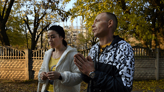 Ala Mardziavko and Ruslan Mardziavko lost their 11-year-old son Artem  when a missile hit their apartment building.