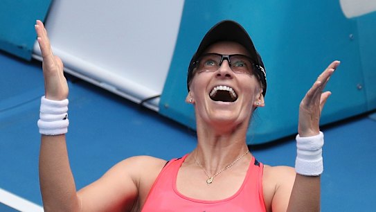Happy days for Croatia's Mirjana Lucic-Baroni. 