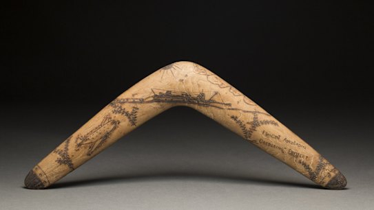 Mascot Aerodrome Dredging Project? boomerang about 1950
La Perouse, Botany Bay.
