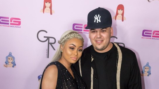 Rob Kardashian and Blac Chyna arrive at her Blac Chyna Birthday Celebration And Unveiling Of Her "Chymoji" Emoji Collection at the Hard Rock Cafe on May 10, 2016 in Hollywood, California.