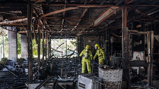 Two Olive restaurants  subject to arson attack.   Mawson location.  Photo by Karleen Minney