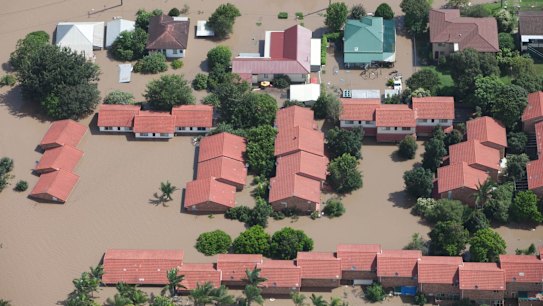 Flood damage west of Brisbane on the way to Gatton in January 2011.