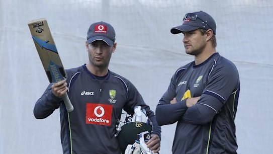 Michael Clarke talks to Shane Watson