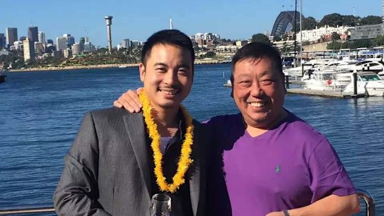 Simon Zhou, left, with NSW Labor MP Ernest Wong.