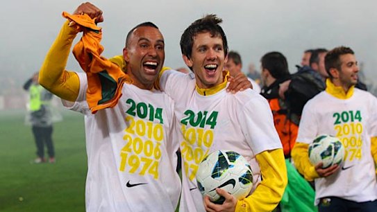 Socceroo celebrations.