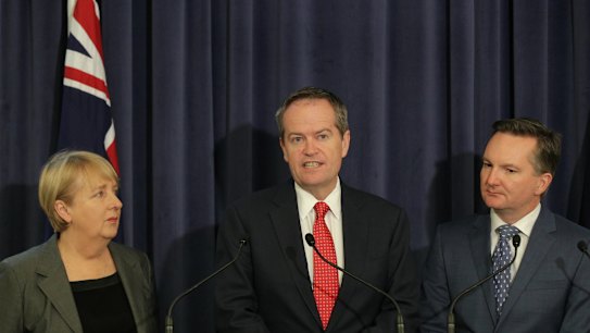 Opposition Leader Bill Shorten and shadow treasurer Chris Bowen. 