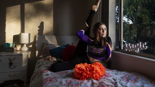 ****HOLD FOR SUN HERALD HSC STORY*****  Year 12 Gilroy College student and competative Cheerleader Maddy Wahab, in her bedroom at her Kellyville home. contact 0423 173385 19th May 2020 Photo Louise Kennerley SMH