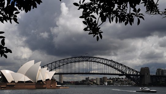 Storm clouds are brewing over Sydney with rain on the way.