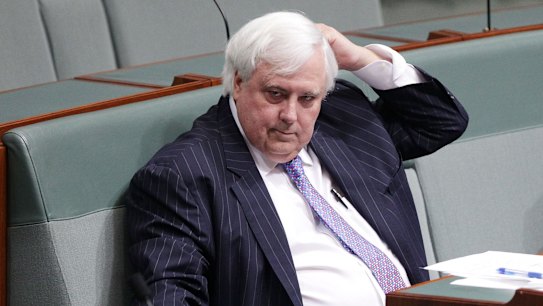 Clive Palmer in Canberra on Tuesday. 