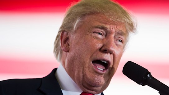 Donald Trump speaks in Ocala, Florida.