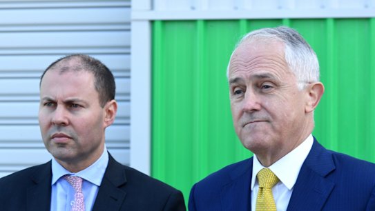 Malcolm Turnbull with Josh Frydenberg who is seeking answers over possible Hungarian citizenship.