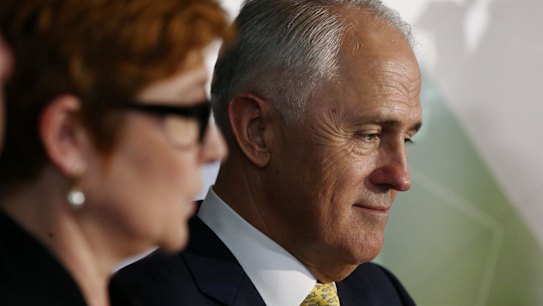 Prime Minister Malcolm Turnbull and Defence Minister Marise Payne at the launch of the white paper designed to build a defence of Australia "based in south-east Asia and the Pacific".