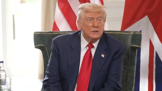 US President Donald Trump says he's disappointed in Vladimir Putin, during the former's visit to the UK.