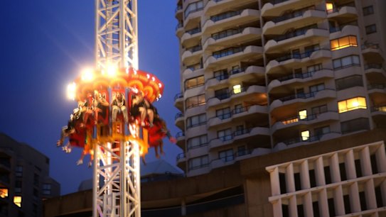 Noise factor: Nearby residents say screaming from the Hair Raiser ride at Luna Park, in Sydney, is disturbing their sleep.  