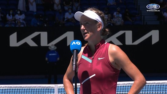 Two-time Australian Open champion Victoria Azarenka gives a heartfelt tribute to Dylan Alcott.