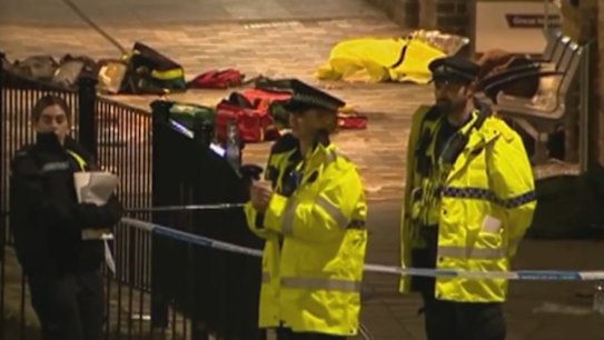 UK police say they do not consider the mass stabbing attack on a London-bound train to be a terrorist incident.