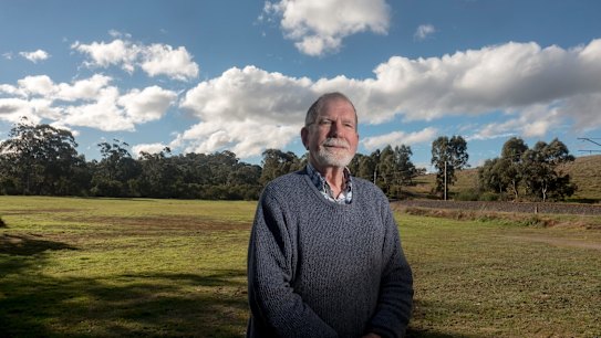 Former VicRoads planning engineer and Eltham Community Action Group member John Graves in Diamond Creek on Sunday. 