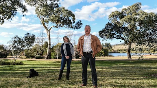 Peter and Kim Martin on their property Candle Bark in Sutton Forest, an area under threat from the Hume Coal underground mine.
