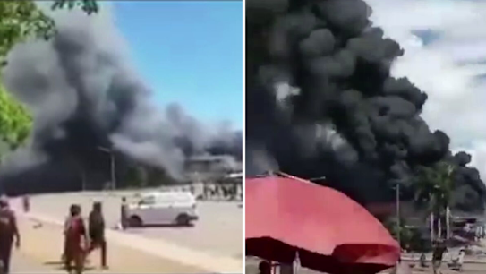 Australian high commission in Papua New Guinea step up security measures after riots break out in nation's capital.