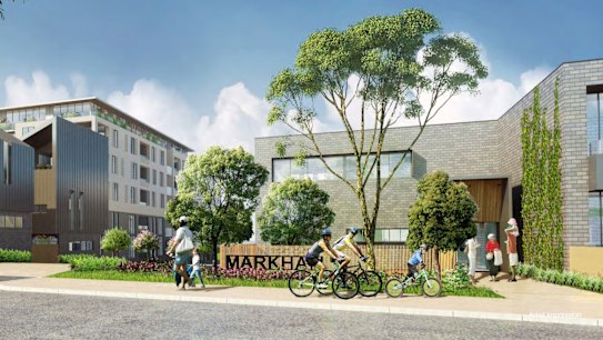 An artist's impression of the Markham public housing estate redevelopment in Ashburton - which is now in doubt. 
