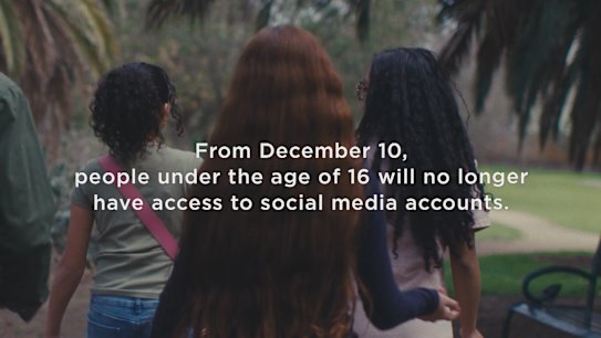 Commercials begin two months before a ban for children under 16 across multiple social media platforms.