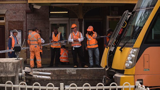 The train hit a buffer stop at the end of the station's platform.