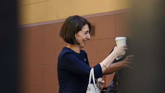 Gladys Berejiklian arrives at NSW Parliament House this morning.