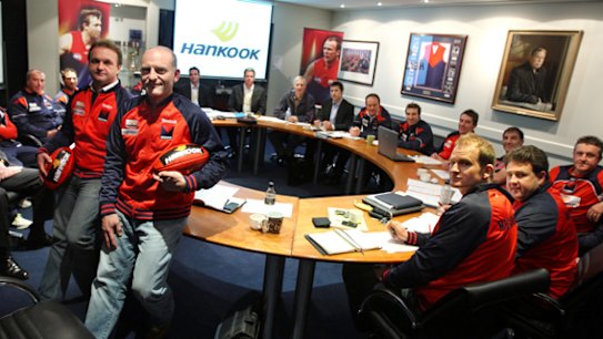 A meeting of Melbourne's football department.