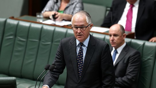 Communications Minister Malcolm Turnbull speaks on the bill in Parliament on Thursday.