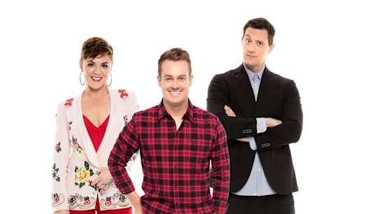 2DayFM's new breakfast line-up: Em Rusciano, Grant Denyer and Ed Kavalee.