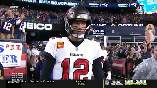 American football legend Tom Brady broke the NFL passing record as he steered the Buccaneers to victory over the Patriots.