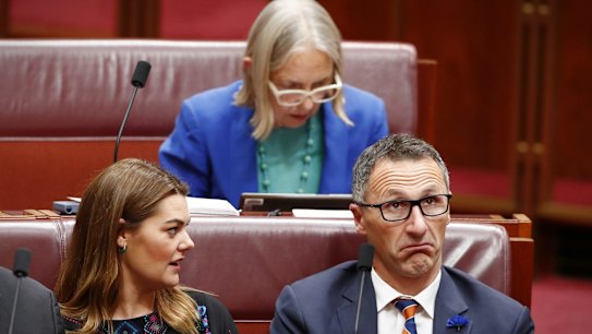 The Greens' Sarah Hanson-Young, Lee Rhiannon and Richard di Natale: set for further division.
