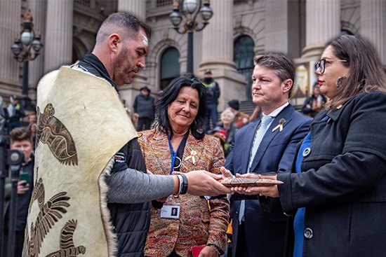 Commissioner Travis Lovett walked over 500km in the Walk for Truth, a Yoorrook Justice Commission initiative to inform Victorians about colonisation's impact. The walk, from Portland to Parliament House, drew more than 12,000 participants.