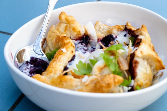 Tangily sweet and luscious: The mixed berry tart.