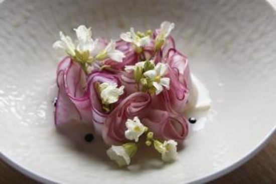 Kohlrabi, enoki and fermented apple is one of the new vegetarian offerings at Yellow.