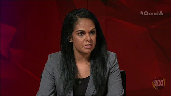 Teela Reid on <i>Q&A</i>.