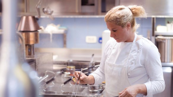 Chef Ana Ros cooks at Restaurant Hisa Franko, in the remote village of Kobarid, Slovenia. 