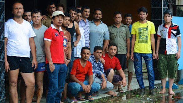 Some of the 28 asylum seekers returned to Indonesia on an Australian lifeboat.