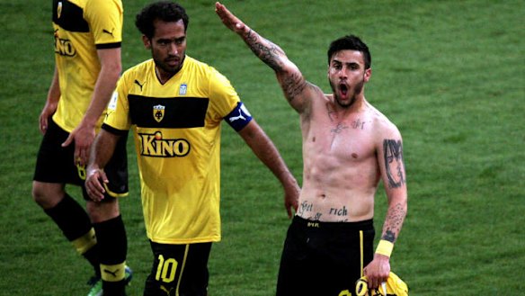 Greek soccer player banned over Nazi salute