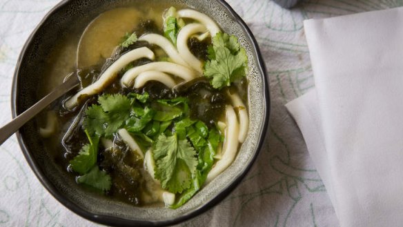 Healthy bowl: Wakame and miso soup.