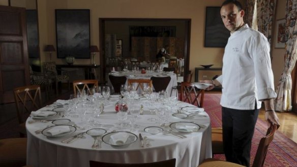 Chef, Jean-Marie Le Rest, in the dining room at the French Embassy in Yarralumla.