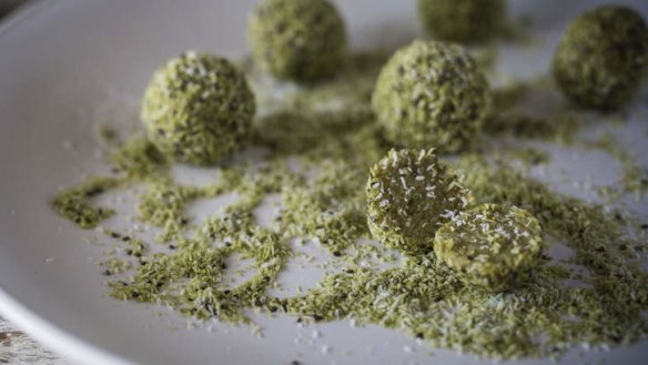 Healthy snack: Matcha balls.